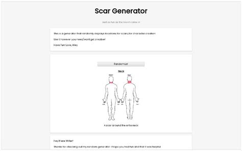 Three more adjectives. . Face scar generator